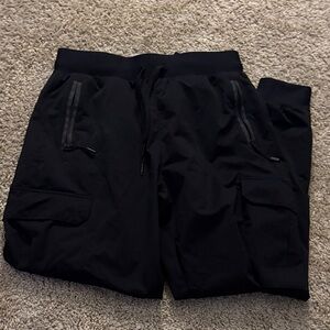 Black Jogger Pants with Zipper Pockets